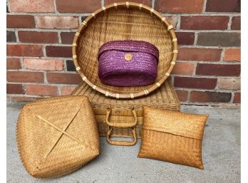 Collection Of Woven Wicker Baskets