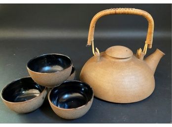 Vintage Stoneware Mikasa Tea Service By Larry Laslo