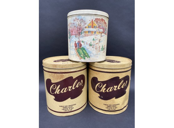 Vintage Charles Chips Tins