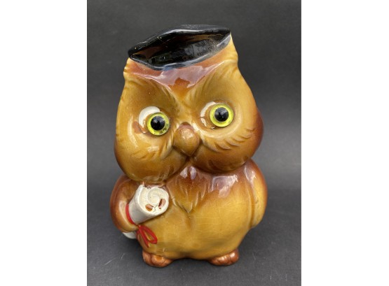 Vintage Ceramic Wise Owl Coin Bank