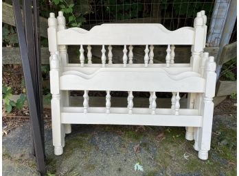 A Pair Of Traditional White Painted Single Bedsteads