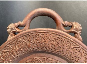 An Intricately-Carved Vintage Wooden Tray
