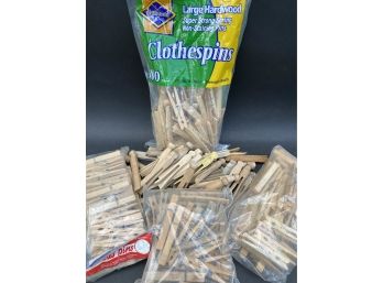Assorted Wooden Clothespins