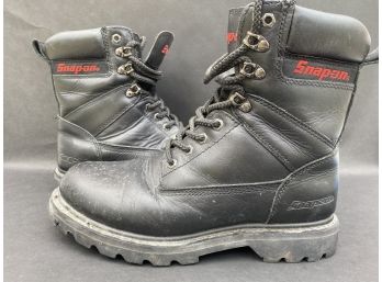 Men's Snap-On Leather Work Boots, Size 10.5