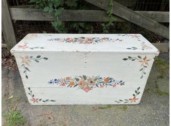 Pretty Painted Wooden Hope Chest