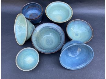Gorgeous Studio Pottery In Blue & Green Tones