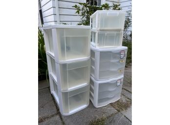 Three Sets Of Stackable Storage Drawers