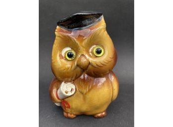 Vintage Ceramic Wise Owl Coin Bank