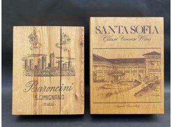 Two Vintage Wooden Wine Boxes