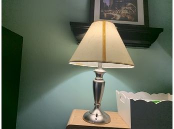 Silver Base Beige  Lamp Shade