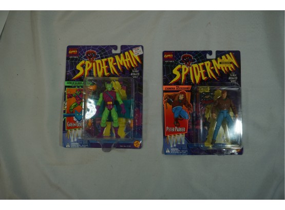 Spiderman Figures- Green Goblin, Peter Parker, Toy Biz