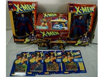 X-Men Action Figures & Phone Cards - Lot Of 7