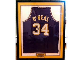 Professionally Framed HOF Los Angeles Lakers Shaquille O'Neal Autographed Jersey (JSA COA)