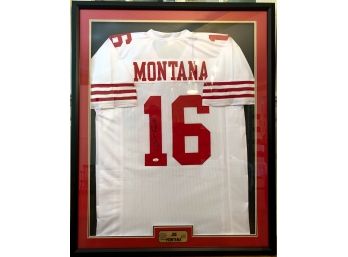 Professionally Framed HOF San Francisco 49ers Joe Montana Autographed Jersey (JSA COA)