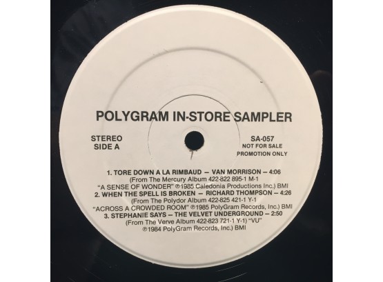 Polygram 1984 In-Store Sampler Promo Vinyl Is Very Good Plus Plus - Near Mint Van Morrison, Velvet Underground