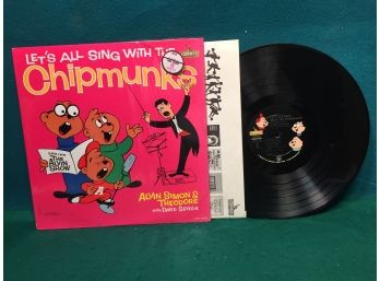 Alvin Simon & Theodore. Let's All Sing With The Chipmunks On 1961 Liberty Records. Deep Groove Vinyl Is VG.