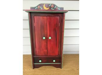 American Girl Wood Armoire Closet Wardrobe With Doors And A Drawer. 23' X12 1/4' X 8 5/8'. Excellent Condition