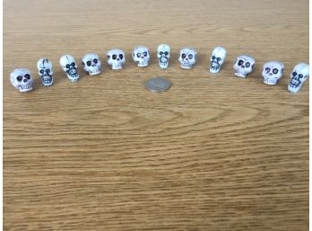 Lot Of 12 Skull Beads.