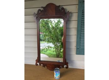 Antique Mirror With Wood Back. Measures 20 1/4' X 39 1/4'.