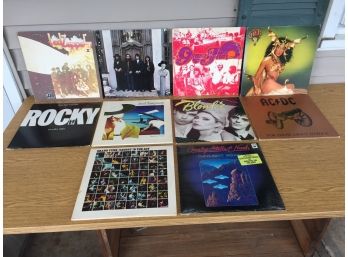 10 Vintage Rock LP Record Albums Led Zeppelin, The Beatles, Grape Jam, Cher, Rocky Bad Company, Blondie, AC/DC