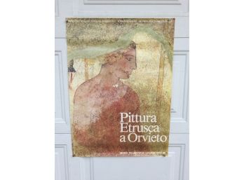 Vintage Poster For Framing. Pittura Etrusca Orvieto. Measures 19 1/4' X 26'. In Good Condition.