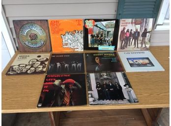 10 Vintage Rock LP Record Albums.  Grateful Dead, John Fahey, Stray Cats, The Allman Brothers Band, Miss Luba.