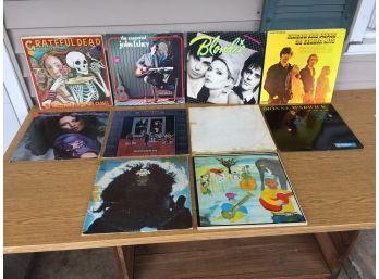 10 Vintage Rock LP Record Albums. Grateful Dead, John Fahey, Blondie, Mamas & The Papas, Maria Muldaur.