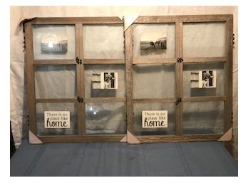 Pair Of Window Frames Designed For Displaying Pictures