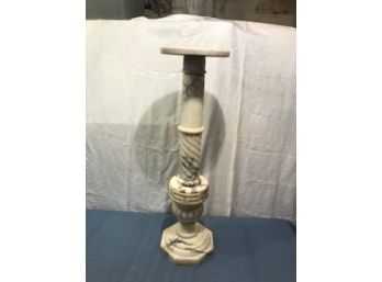 Solid Marble Stand White With Grey 'veins'