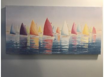 Print On Canvas- Sailboats Racing. By Gary Fisher
