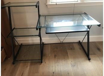 Multilevel And Multi Functional Glass & Metal Desk