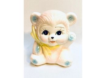 Adorable Bear With Yellow Bow - Vintage MCM Planter