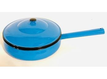 Vintage Regal Blue Enamel Pan With Lid