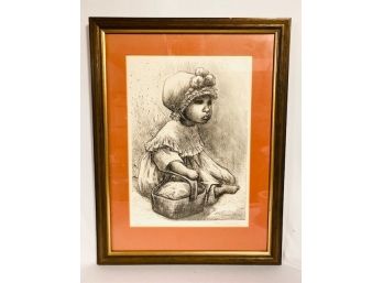 Vintage Framed Fanny Rabin Signed Mexican Baby Portrait