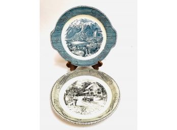Two Currier & Ives Serving Dishes By Royal China