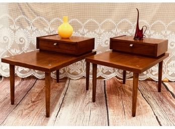 Vintage Mid Century American Of Martensville Step End Table Pairing