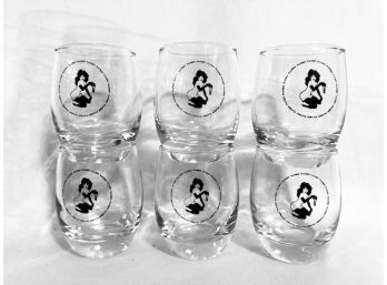 Vintage Set Of Six Playboy Roli Poli-style Cocktail Glasses