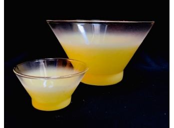 Vintage Mid Century Yellow Blendo Chip And Dip Set