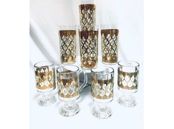 Vintage Culver Glambar Tumblers & Footed Mugs - 8 Pieces