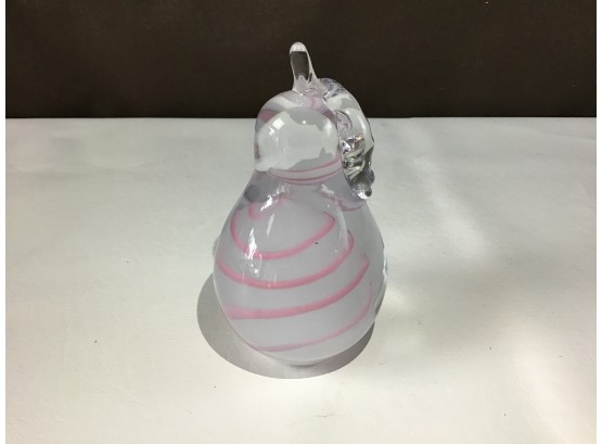 I Rice Pink Swirl Pear Paper Weight
