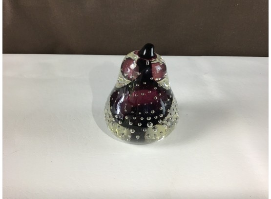 Purple And Glass Pear Paper Weight