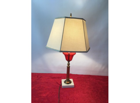 Vintage Lamp With Red Accent