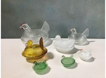 Glass Rooster Lot
