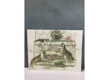 Night Before Christmas Nigtmare Print Dogs And Cats