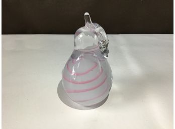 I Rice Pink Swirl Pear Paper Weight