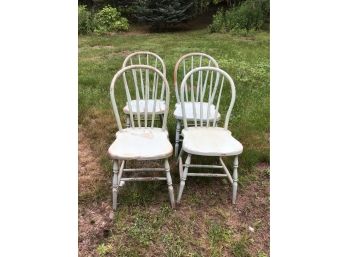 Distressed Green Wood Chairs