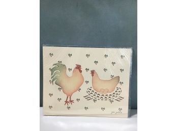 Jean Smith Chicken And Rooster Print