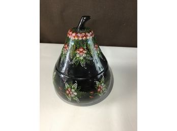 Hand Painted Covered Black Red Pear Wood