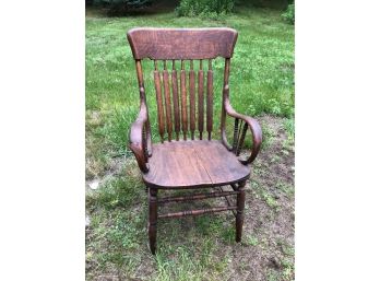 Early Solid Wood Arm Chair