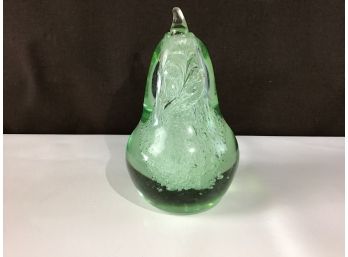 Large Light Green And Glass Paper Weight